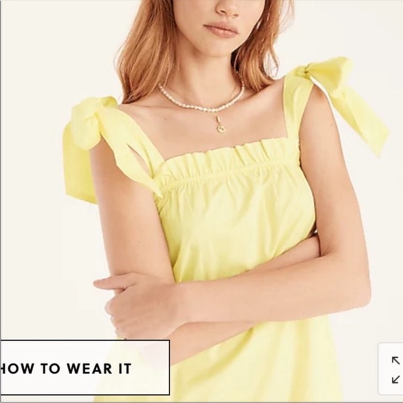 J Crew Tie Shoulder Poplin Dress - Picture 2 of 6